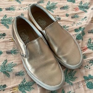Gold Metallic Classic Vans Slip-on